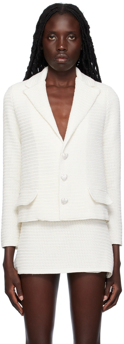 Mach&mach White Heart Jacket In White
