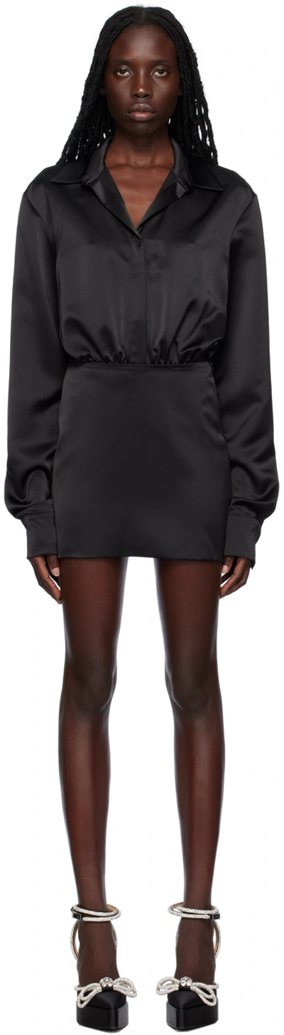 Mach&mach Black Karma Flower Minidress In Black