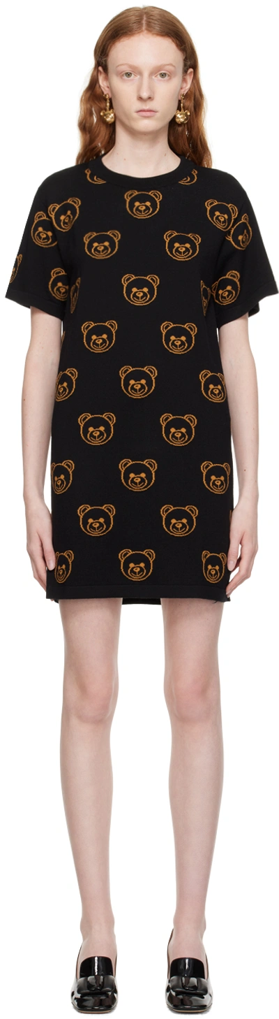 Shop Moschino Black Teddy Bear Minidress In A2555 F Black