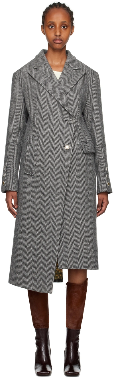 Shop Andersson Bell Gray Enya Coat In Grey