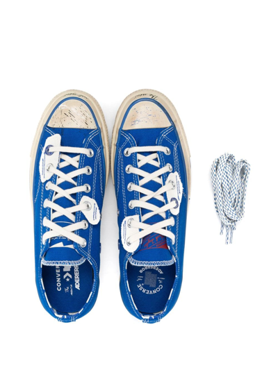 Shop Ader Error Almond-toe Low-top Sneakers In Blue