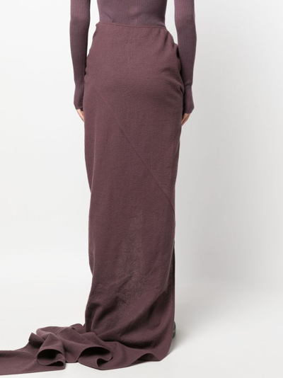 Shop Rick Owens Edfu Gathered-detail Maxi Skirt In Purple