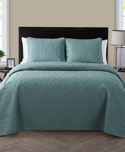Shop Vcny Home Caroline Embossed 2-piece Twin Quilt Set In Sage