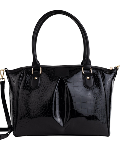 Shop Gunas New York Women's Madison Croc Shoulder Bag In Black