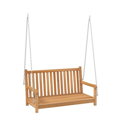 Shop Vidaxl Swing Bench Solid Teak Wood 44.9"x23.6"x25.2" In Brown