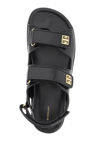Shop Givenchy Leather 4g Sandals In Black