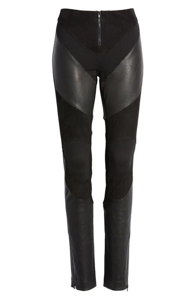 Shop Rag & Bone Moto Leather Skinny Pants In Black