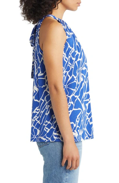 Loveappella Print Tank In Electric Blue