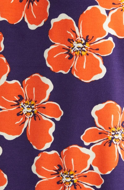 Loveappella Floral Print Tank In Navy/ Coral