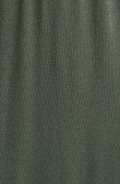 Loveappella Sleeveless V-neck Jersey Midi Dress In Olive