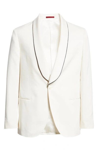 Shop Brunello Cucinelli Shawl Collar Silk Dinner Jacket In C101 Off White