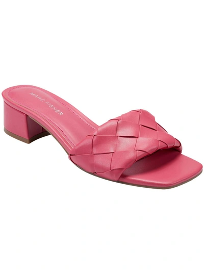 MARC FISHER CASPER WOMENS FAUX LEATHER SLIP-ON BLOCK HEELS 