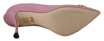 Shop Dolce & Gabbana Leather Heart Devotion Heels Pumps Women's Shoes In Pink