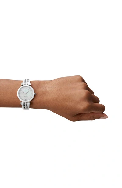 Shop Emporio Armani Gianni T Bar Bracelet Watch, 32mm In White