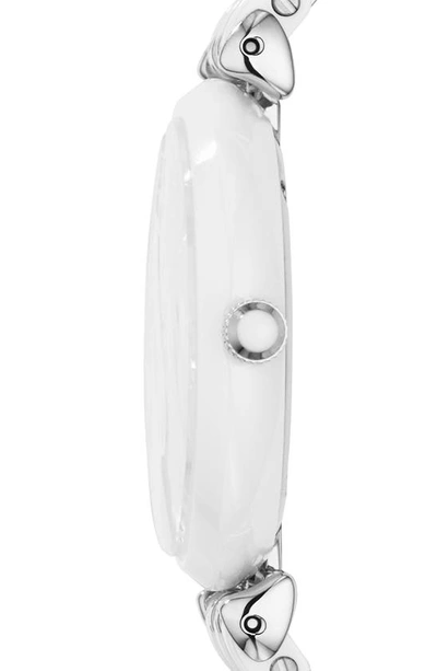 Shop Emporio Armani Gianni T Bar Bracelet Watch, 32mm In White