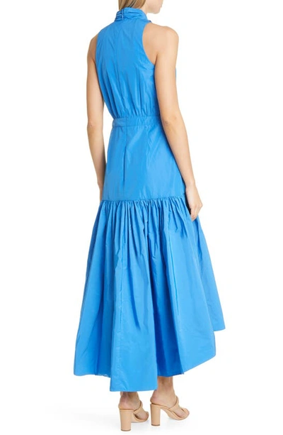 Shop Veronica Beard Radley Halter Neck High/low Dress In Bluebell