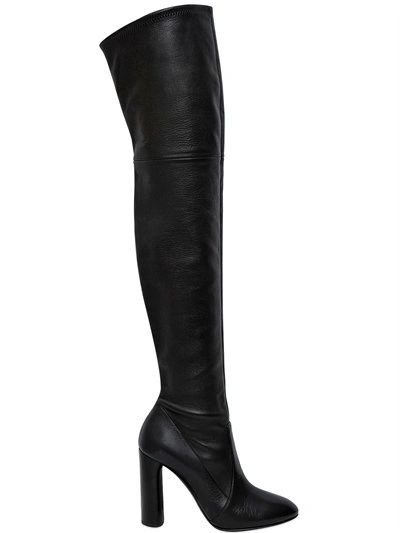 Casadei 100mm Stretch Leather Boots, Black
