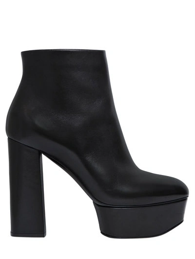 Casadei 140mm Leather Ankle Boots, Black