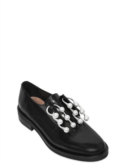 Coliac 20mm Anello Piercing Leather Shoes In Black