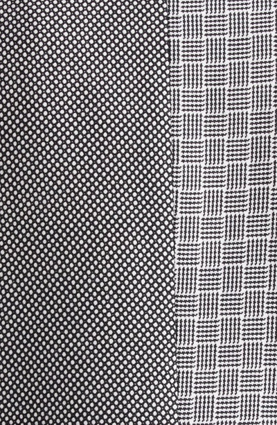 Thom Browne Mix-print Single-breasted Blazer In Black/ White