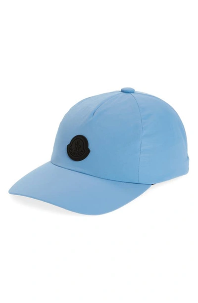 Shop Moncler Logo Patch Baseball Cap In Light Blue