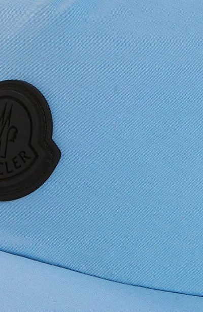 Moncler Logo Patch Baseball Cap In Light Blue