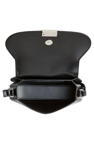 Shop Versace Mini Greca Goddess Leather Shoulder Bag In Black/ Palladium