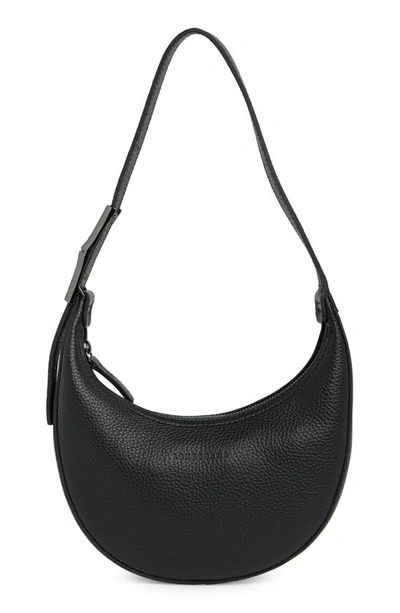 Shop Longchamp Roseau Essential Half Moon Hobo Bag In Black