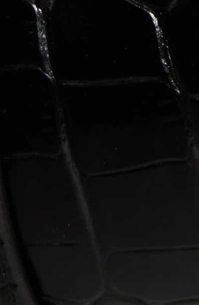 Shop Christian Louboutin Happy Rui Logo Croc Embossed Calfskin Leather Belt In Black/ Loubi/ Gun Metal