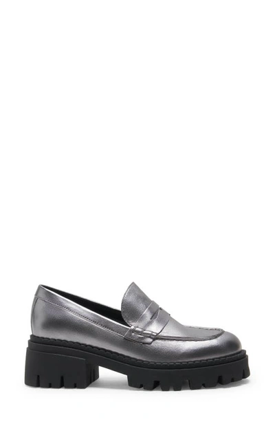 Shop Free People Lyra Lug Sole Loafer In Pewter