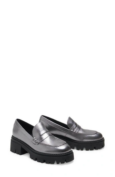 Shop Free People Lyra Lug Sole Loafer In Pewter