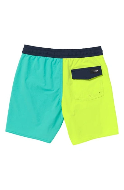 Volcom Kids' Lido Liberator Swim Trunks In Navy