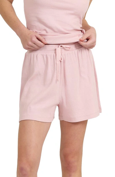 Papinelle Milla Rib Stretch Cotton Pajama Shorts In  Pink