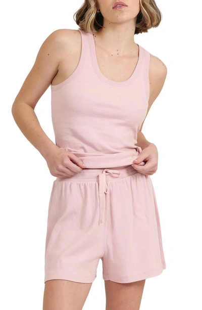 Papinelle Milla Rib Stretch Cotton Pajama Shorts In  Pink