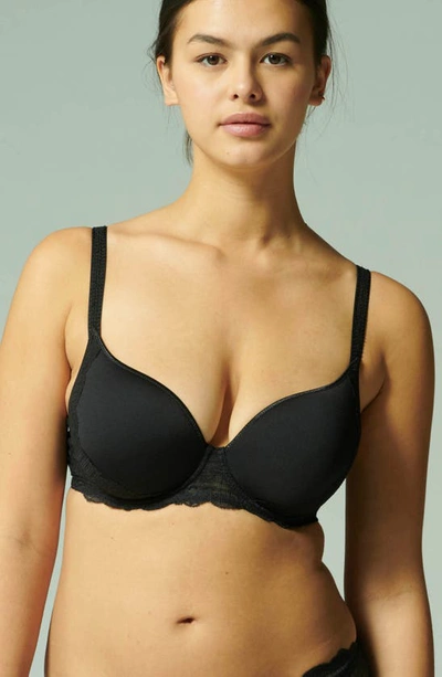 Shop Simone Perele Reve Underwire 3d Plunge Bra In Black