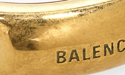 Shop Balenciaga Logo Chain Link Ring In Antique Gold