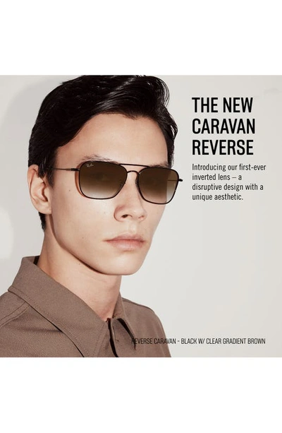 Ray Ban Caravan Reverse 58mm Gradient Square Sunglasses In Black