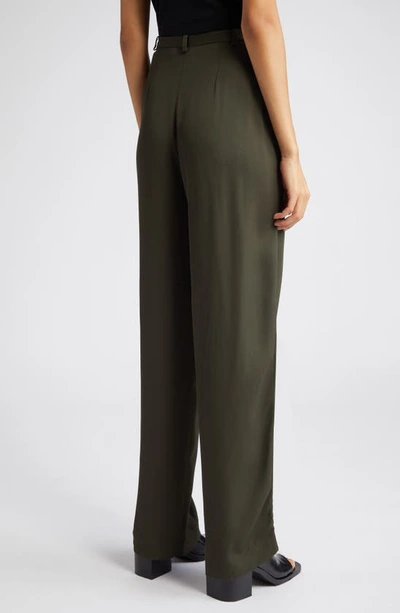Shop Sir Gilles Straight Leg Crepe Pants In Olive