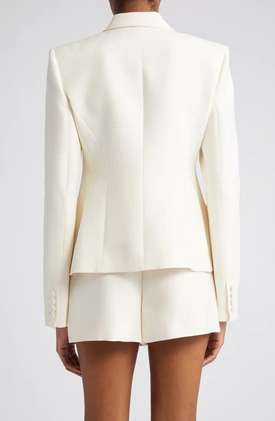 Shop Valentino Bow Detail Crepe Couture Jacket In Avorio