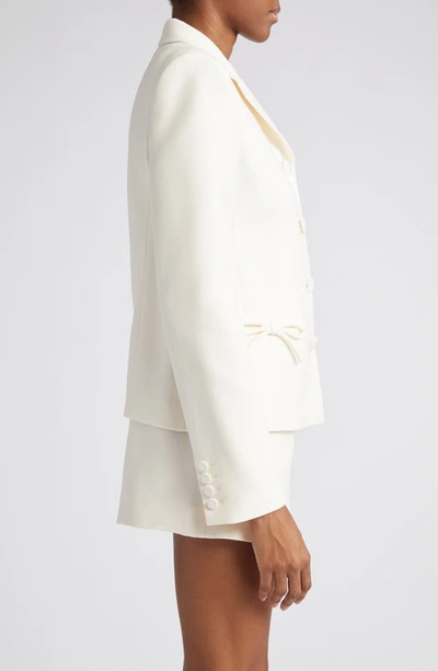 Shop Valentino Bow Detail Crepe Couture Jacket In Avorio