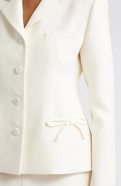Shop Valentino Garavani Bow Detail Crepe Couture Jacket In Avorio