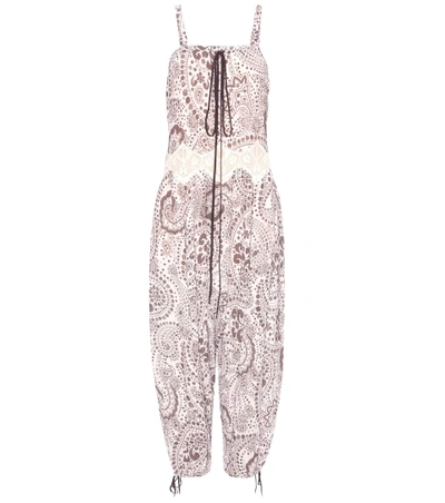 Chloé Daisy Chain Print Sleeveless Jumpsuit In Pink