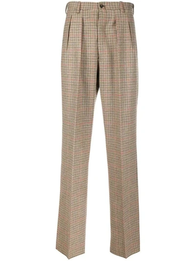 Shop Giuliva Heritage Pants In Beige And Brown With Red Check