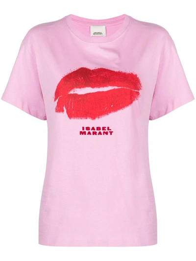 Shop Isabel Marant Yates T-shirt Clothing In Pink &amp; Purple