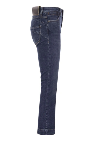 Shop Sportmax Schermo - Perfect Fit Flared Trousers In Dark Denim