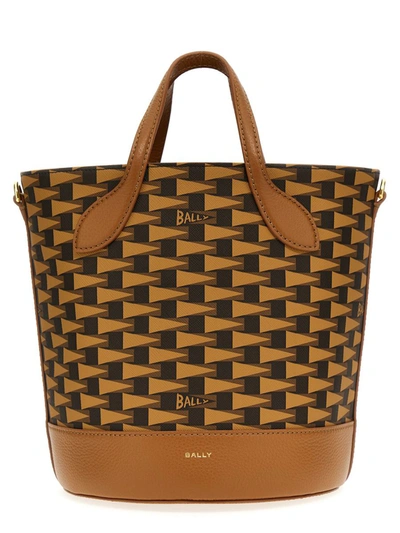 Shop Bally 'pennant' Bucket Bag In Brown