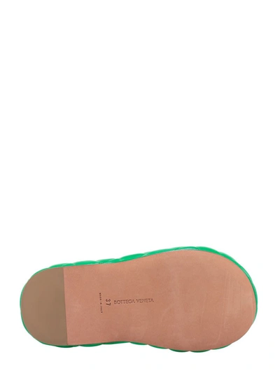Bottega Veneta Padded Leather Flat Sandals In Green