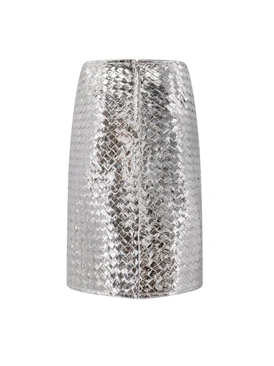 Shop Bottega Veneta Skirt In Silver