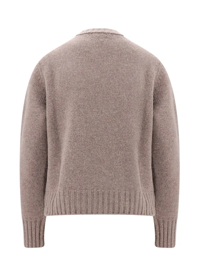 Bottega Veneta Heavy Wool Sweater With Knot Buttons In Beige