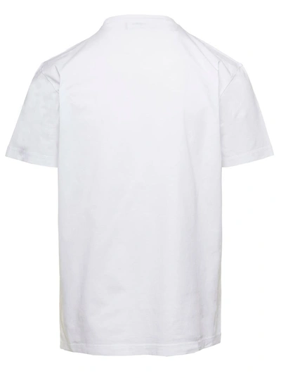 Shop Dsquared2 White T-shirt With Two-tone Maxi Logo Print In Cotton Man